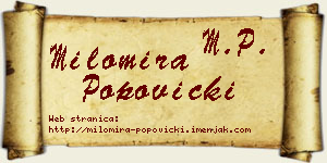 Milomira Popovicki vizit kartica